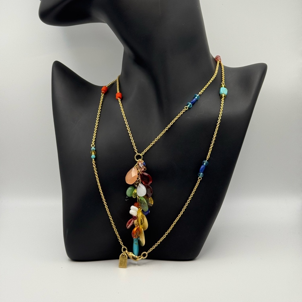 Lauren Ralph Lauren Multicolor Gemstone Long Necklace, Fall Festival - Picture 3 of 4